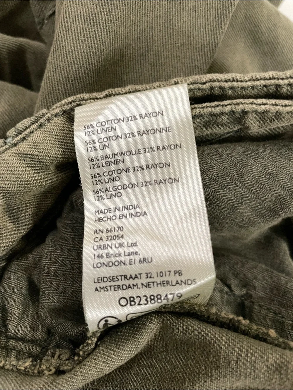 Free People Olive Green Wide-Leg barrel Pants